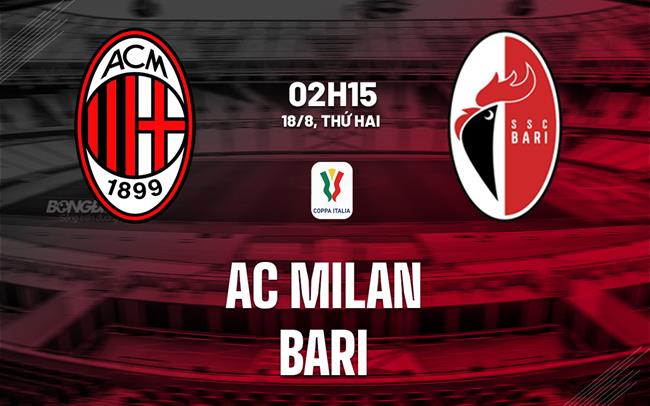 nhan dinh bong da du doan AC Milan vs Bari cup quoc gia coppa italia hom nay